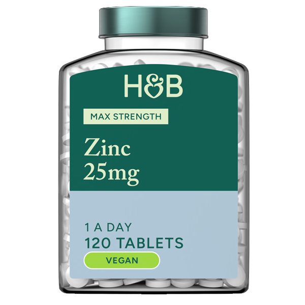H&B Max Strength Zinc 25mg (120 Tabletten)