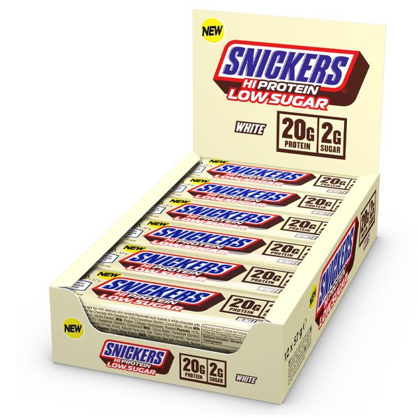 12x Snickers Hi Protein Low Sugar Bars (White)