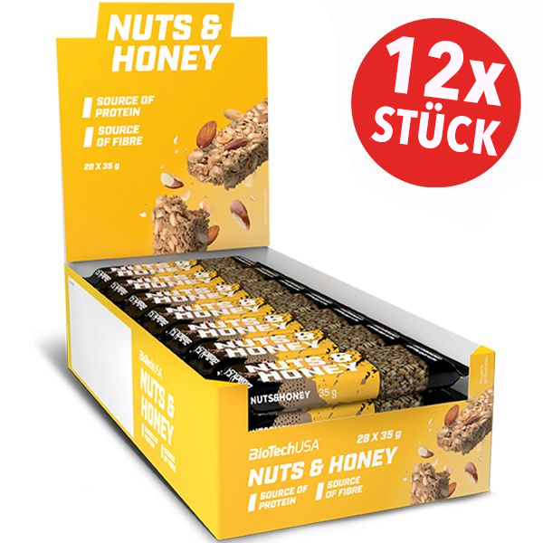 12x Biotech USA Nuts & Honey Bars 12x Biotech USA Nuts & Honey Bars