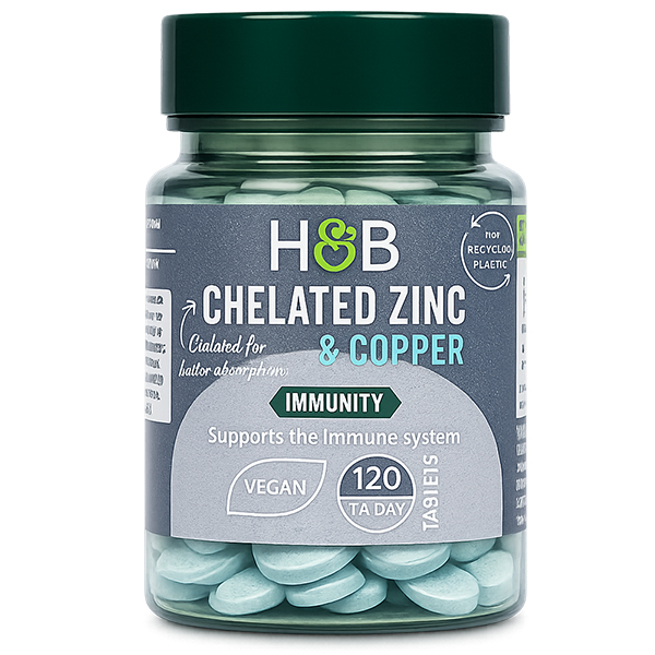 H&B Chelated Zinc + Copper (120 Tabletten)