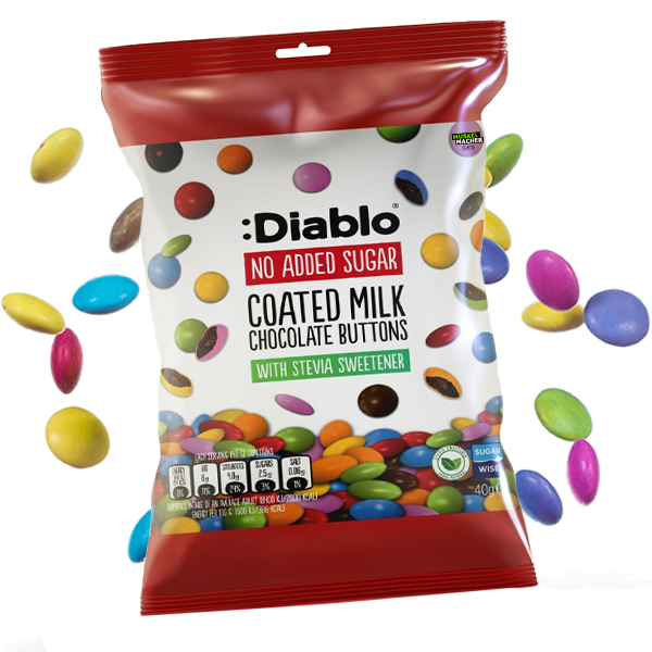 Diablo No Sugar Added Coated Milk Chocolate Buttons