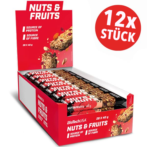 12x Biotech USA Nuts & Fruits Bars 12x Biotech USA Nuts & Fruits Bars