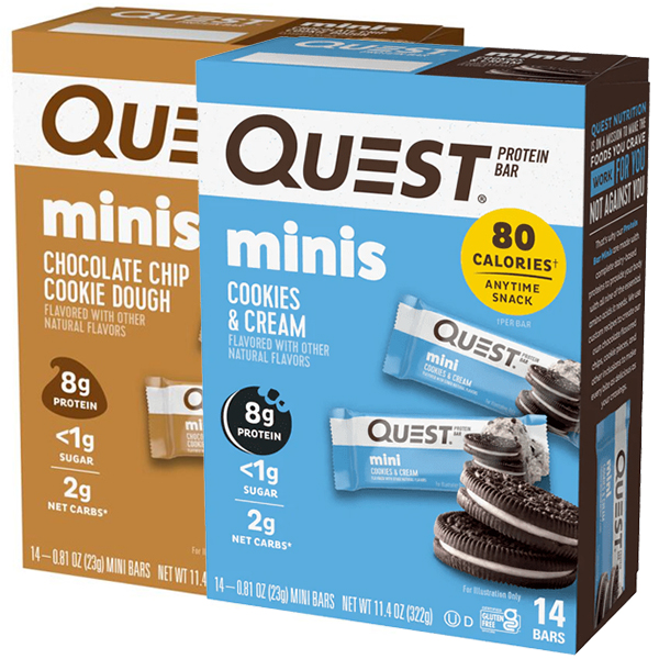 14x Quest Nutrition Mini Protein Bars (Chocolate Chip Cookie Dough)