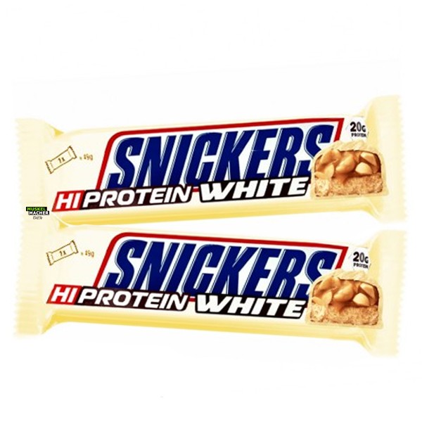 White Chocolate Snickers 12 x  57 g  / Eiweiß Riegel Mars HI Protein Bar 