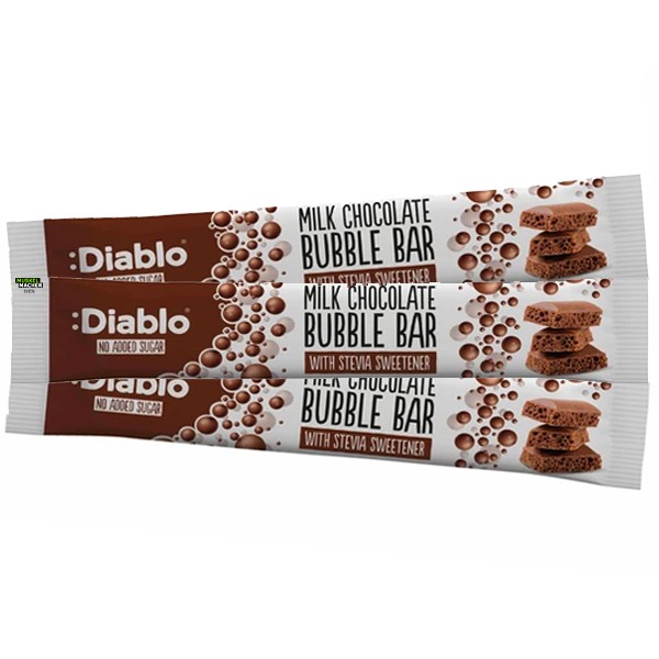 Diablo No Sugar Added Milk Chocolate Bubble Bar